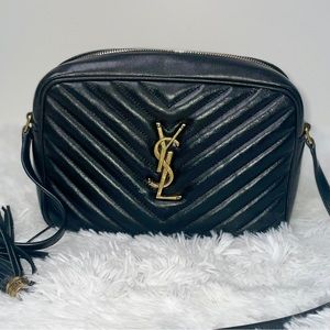 Lou Med YSL Quilted Camera Crossbody Pocket Saint Laurent chevron calf leather